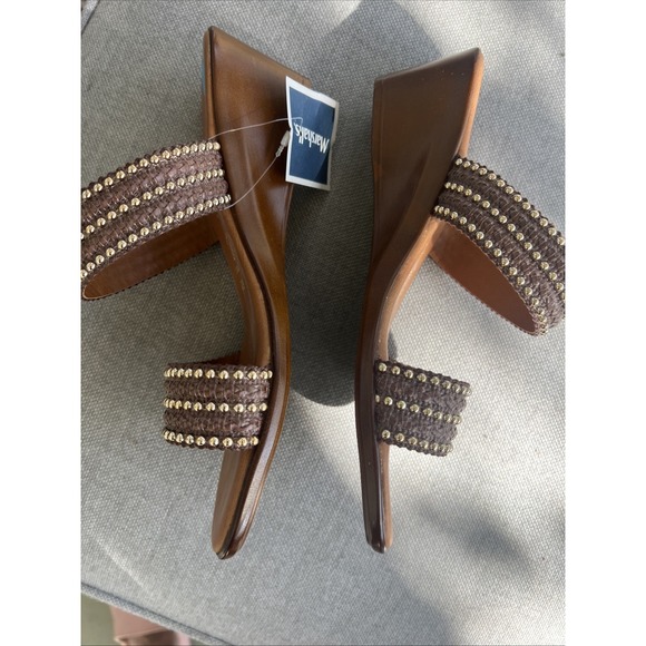 Toscanella 7.5 New Made In Italy 2 Inch Wedge Sandals Women's NWT - Picture 3 of 14